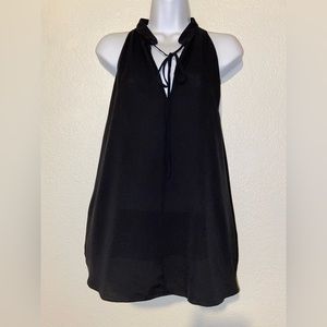 A.L.C. 100% Silk Black Ivy Top size 12